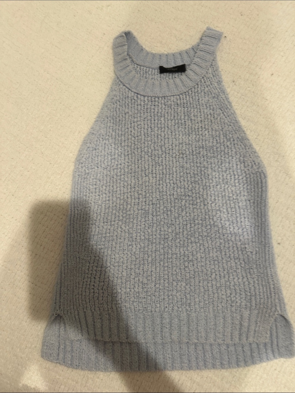 J. Crew Light Blue Ribbed Halter Knit Tank